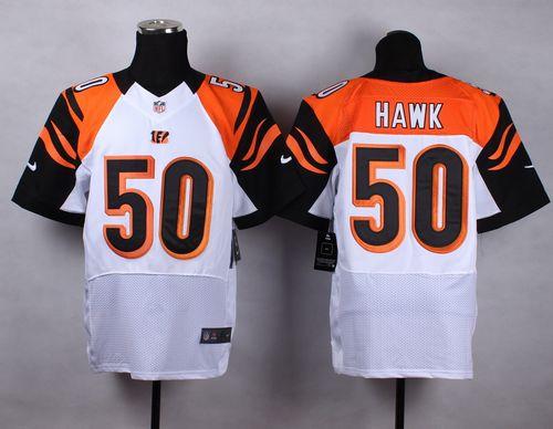  Bengals #50 A.J. Hawk White Men's Stitched NFL Elite Jersey