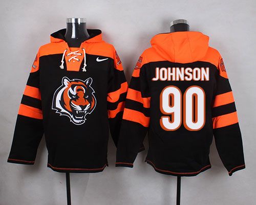 Nike Bengals #90 Michael Johnson Black Player Pullover NFL Hoodie ...