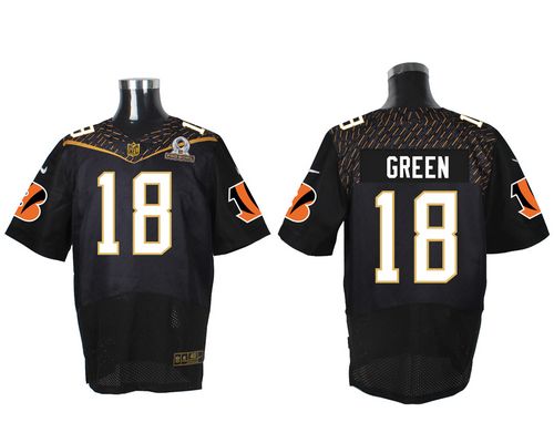  Bengals #18 A.J. Green Black 2016 Pro Bowl Men's Stitched NFL Elite Jersey