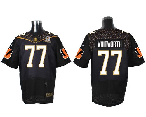  Bengals #77 Andrew Whitworth Black 2016 Pro Bowl Men's Stitched NFL Elite Jersey
