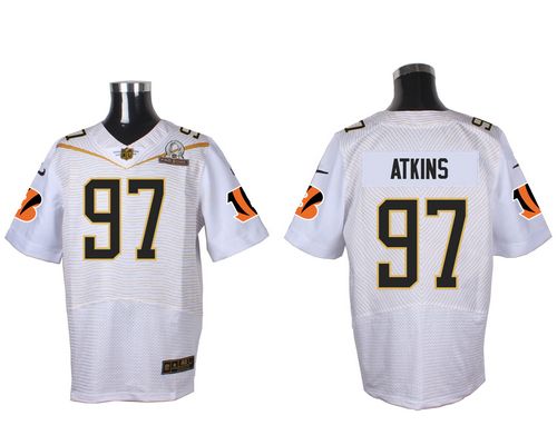  Bengals #97 Geno Atkins White 2016 Pro Bowl Men's Stitched NFL Elite Jersey