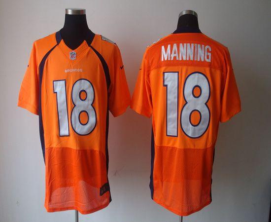  Broncos #18 Peyton Manning Orange Team Color Men's Stitched NFL Elite Jersey
