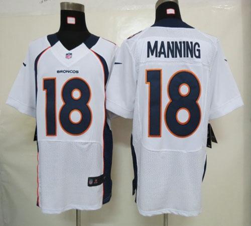  Broncos #18 Peyton Manning White Men's Stitched NFL Elite Jersey