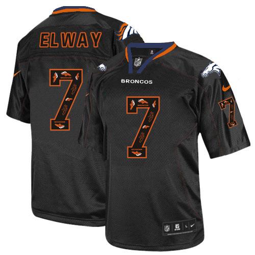  Broncos #7 John Elway New Lights Out Black Men's Stitched NFL Elite Jersey