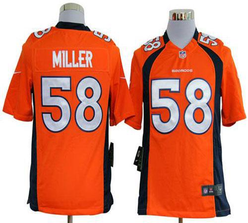  Broncos #58 Von Miller Orange Team Color Men's Stitched NFL Game Jersey