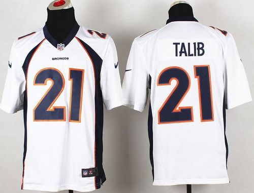  Broncos #21 Aqib Talib White Men's Stitched NFL New Game Jersey