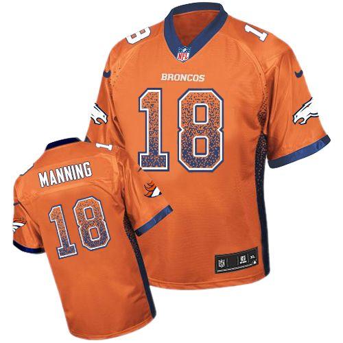  Broncos #18 Peyton Manning Orange Team Color Men's Stitched NFL Elite Drift Fashion Jersey