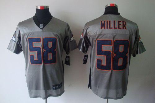  Broncos #58 Von Miller Grey Shadow Men's Stitched NFL Elite Jersey