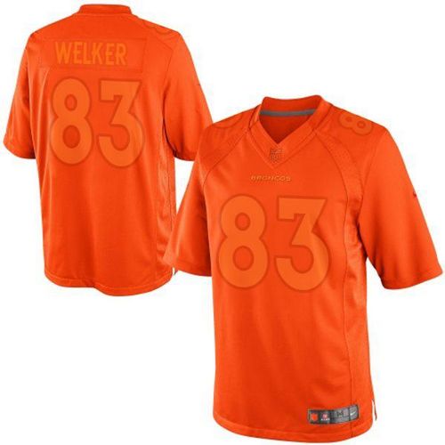  Broncos #83 Wes Welker Orange Men's Stitched NFL Drenched Limited Jersey