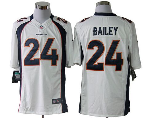  Broncos #24 Champ Bailey White Men's Stitched NFL Limited Jersey
