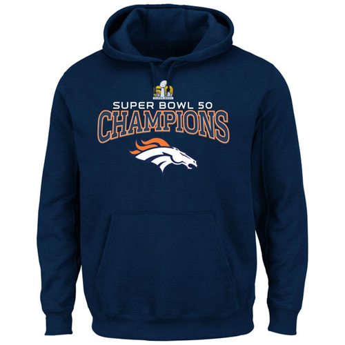 Denver Broncos Majestic Big & Tall Super Bowl 50 Champions Choice VIII Pullover Hoodie Navy