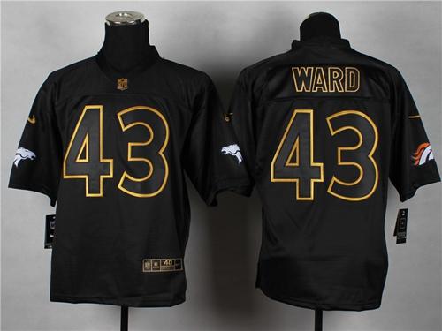  Broncos #43 T.J. Ward Black Gold No. Fashion Men's Stitched NFL Elite Jersey
