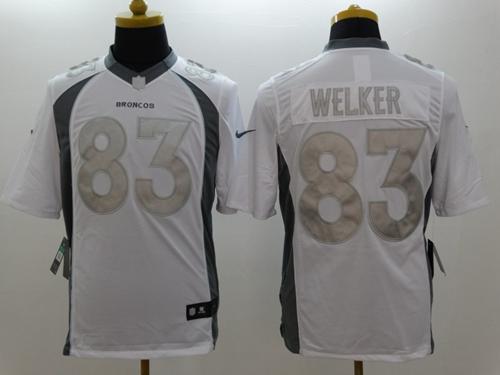  Broncos #83 Wes Welker White Men's Stitched NFL Limited Platinum Jersey