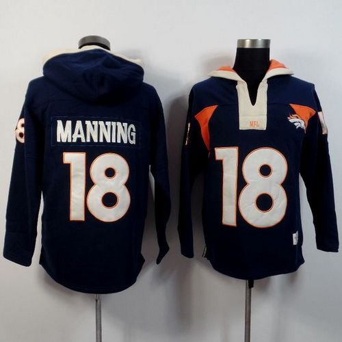 Denver Broncos #18 Peyton Manning Navy Blue Player Winning Method Pullover NFL Hoodie