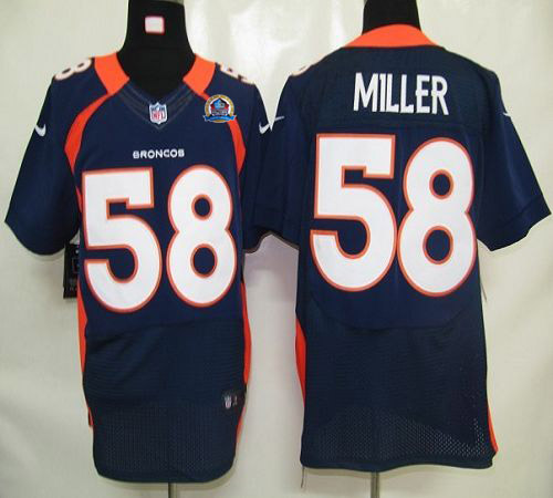  Broncos #58 Von Miller Navy Blue Alternate With Hall of Fame 50th Patch Men's Stitched NFL Elite Jersey