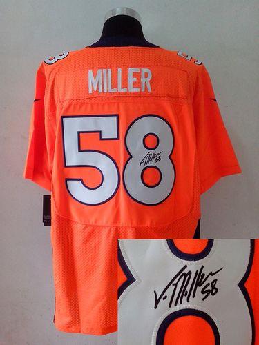  Broncos #58 Von Miller Orange Team Color Men's Stitched NFL Elite Autographed Jersey