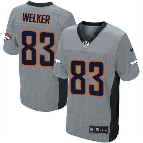  Broncos #83 Wes Welker Grey Shadow Men's Stitched NFL Elite Jersey