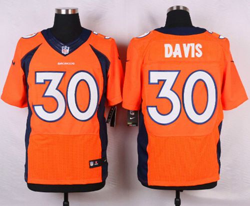  Broncos #30 Terrell Davis Orange Team Color Men's Stitched NFL Elite Jersey