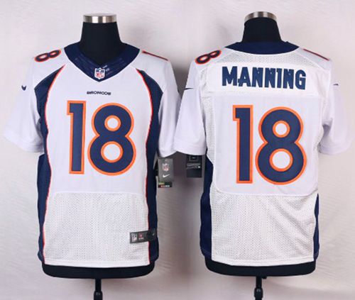  Broncos #18 Peyton Manning White Men's Stitched NFL New Elite Jersey