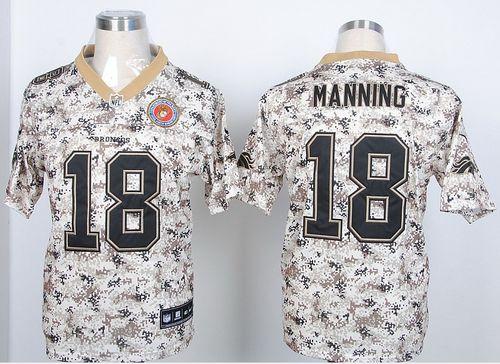  Broncos #18 Peyton Manning Camo USMC Men's Stitched NFL Elite Jersey