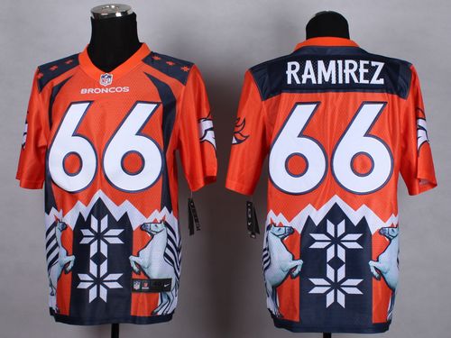  Broncos #66 Manny Ramirez Orange Men's Stitched NFL Elite Noble Fashion Jersey