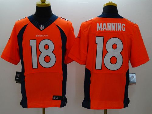  Broncos #18 Peyton Manning Orange Team Color Men's Stitched NFL New Elite Jersey