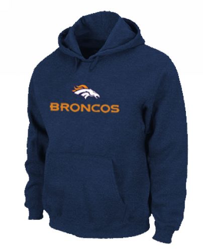 Denver Broncos Authentic Logo Pullover Hoodie Dark Blue