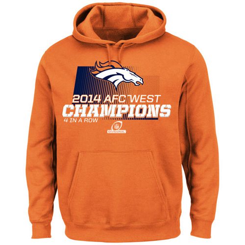 Denver Broncos Majestic 2014 AFC West Division Champions Hoodie Orange