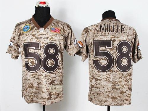  Broncos #58 Von Miller Camo Men's Stitched NFL New Elite USMC Jersey