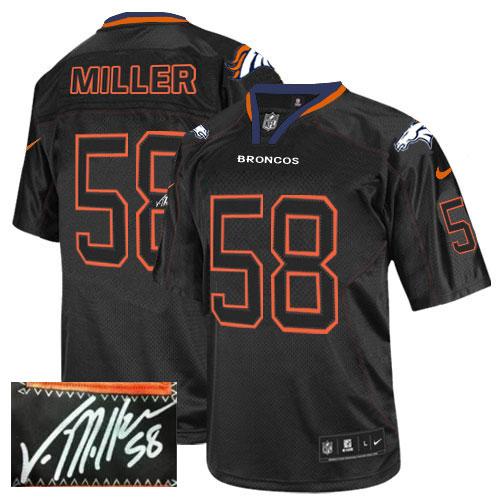  Broncos #58 Von Miller Lights Out Black Men's Stitched NFL Elite Autographed Jersey