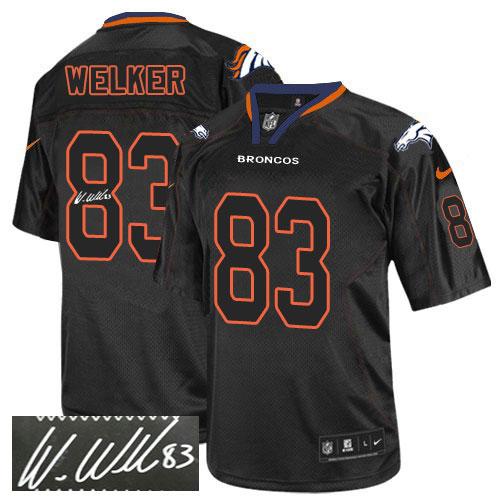  Broncos #83 Wes Welker Lights Out Black Men's Stitched NFL Elite Autographed Jersey