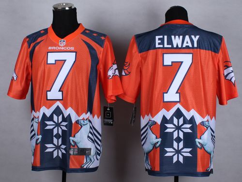  Broncos #7 John Elway Orange Men's Stitched NFL Elite Noble Fashion Jersey