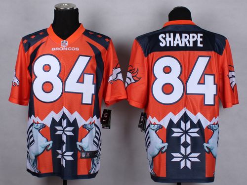 Broncos #84 Shannon Sharpe Orange Men's Stitched NFL Elite Noble Fashion Jersey