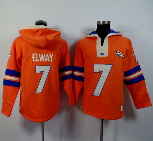 Denver Broncos #7 John Elway Orange Player Winning Method Pullover NFL Hoodie