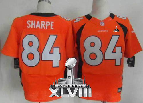  Broncos #84 Shannon Sharpe Orange Team Color Super Bowl XLVIII Men's Stitched NFL Elite Jersey