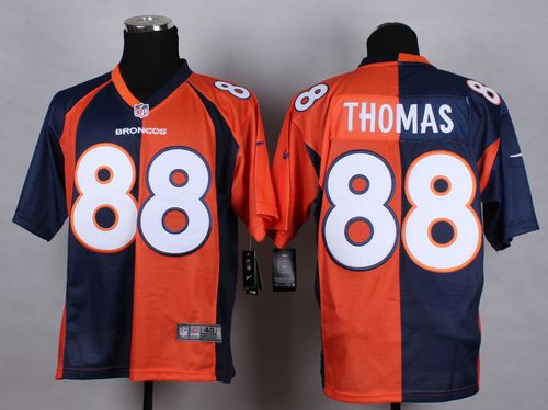  Broncos #88 Demaryius Thomas Orange/Navy Blue Men's Stitched NFL Elite Split Jersey