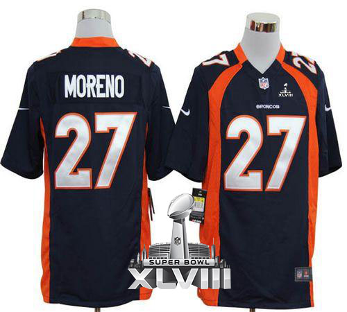  Broncos #27 Knowshon Moreno Navy Blue Alternate Super Bowl XLVIII Men's Stitched NFL Game Jersey
