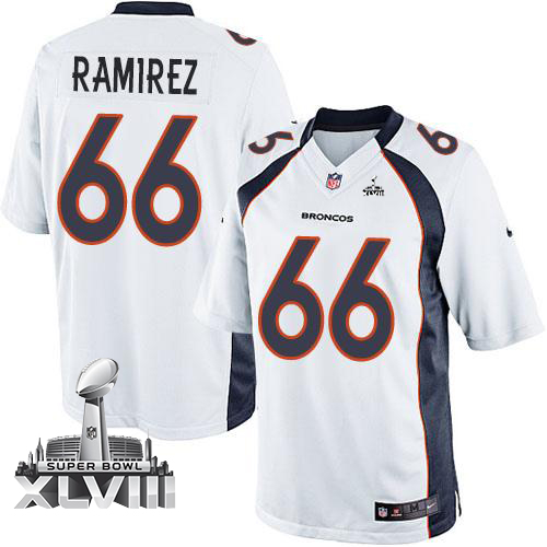  Broncos #66 Manny Ramirez White Super Bowl XLVIII Men's Stitched NFL Limited Jersey