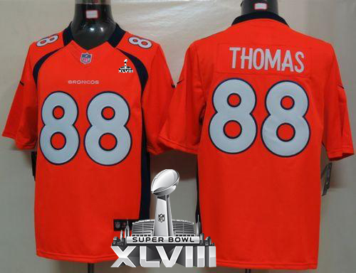  Broncos #88 Demaryius Thomas Orange Team Color Super Bowl XLVIII Men's Stitched NFL Limited Jersey