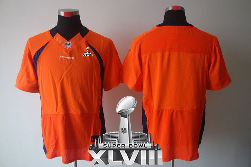  Broncos Blank Orange Team Color Super Bowl XLVIII Men's Stitched NFL Elite Jersey