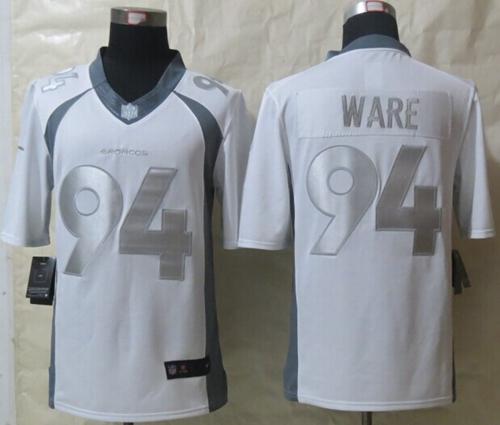  Broncos #94 DeMarcus Ware White Men's Stitched NFL Limited Platinum Jersey