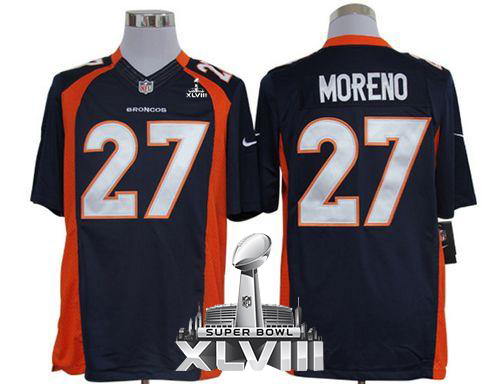  Broncos #27 Knowshon Moreno Navy Blue Alternate Super Bowl XLVIII Men's Stitched NFL Limited Jersey