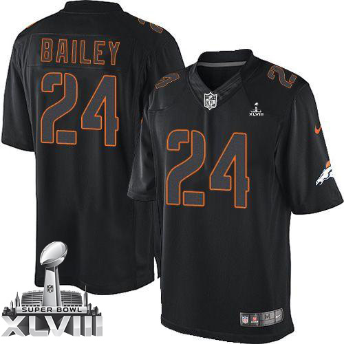  Broncos #24 Champ Bailey Black Super Bowl XLVIII Men's Stitched NFL Impact Limited Jersey
