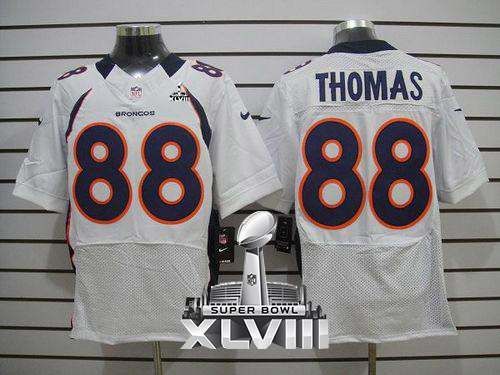  Broncos #88 Demaryius Thomas White Super Bowl XLVIII Men's Stitched NFL Elite Jersey