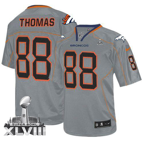  Broncos #88 Demaryius Thomas Lights Out Grey Super Bowl XLVIII Men's Stitched NFL Elite Jersey