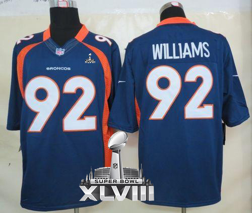  Broncos #92 Sylvester Williams Navy Blue Alternate Super Bowl XLVIII Men's Stitched NFL Limited Jersey