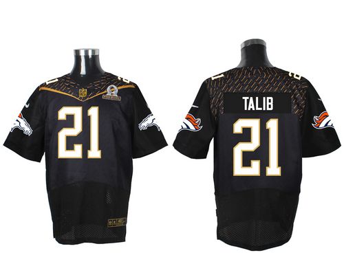  Broncos #21 Aqib Talib Black 2016 Pro Bowl Men's Stitched NFL Elite Jersey