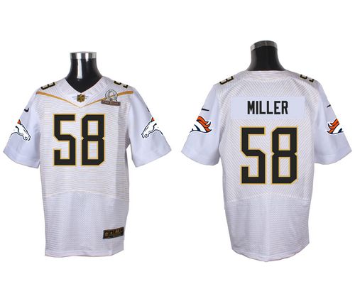  Broncos #58 Von Miller White 2016 Pro Bowl Men's Stitched NFL Elite Jersey
