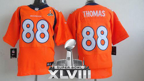  Broncos #88 Demaryius Thomas Orange Team Color Super Bowl XLVIII Men's Stitched NFL New Elite Jersey
