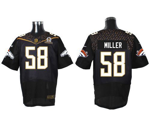  Broncos #58 Von Miller Black 2016 Pro Bowl Men's Stitched NFL Elite Jersey